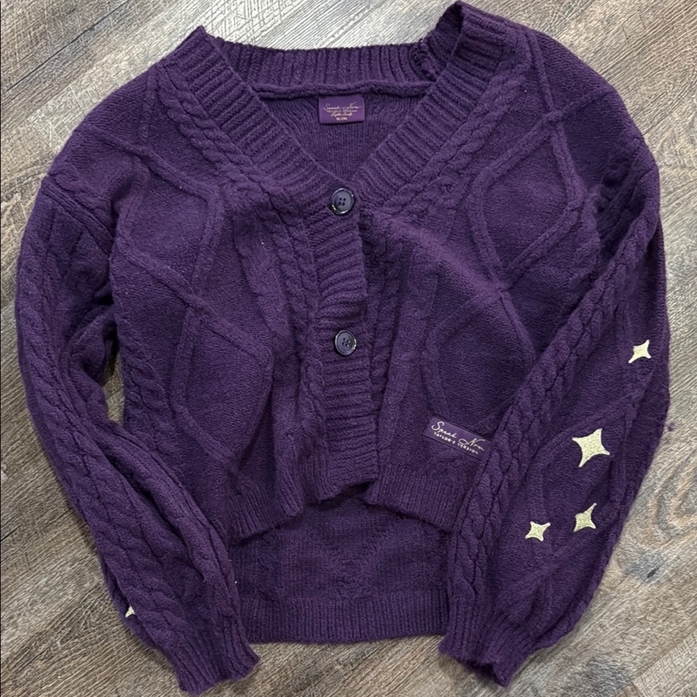 Taylor Swift Speak Now Purple Cable Knit Women's Sweater